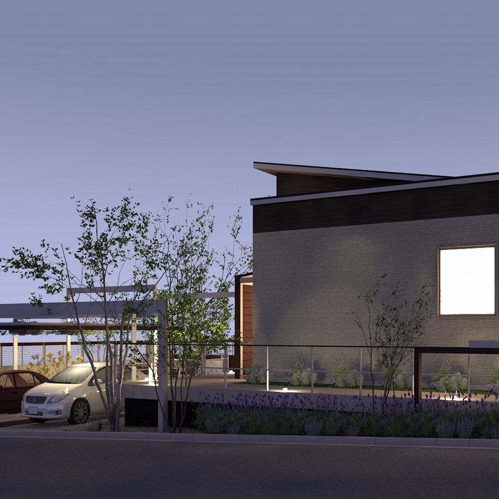 澄んだ景色が心地良い外構