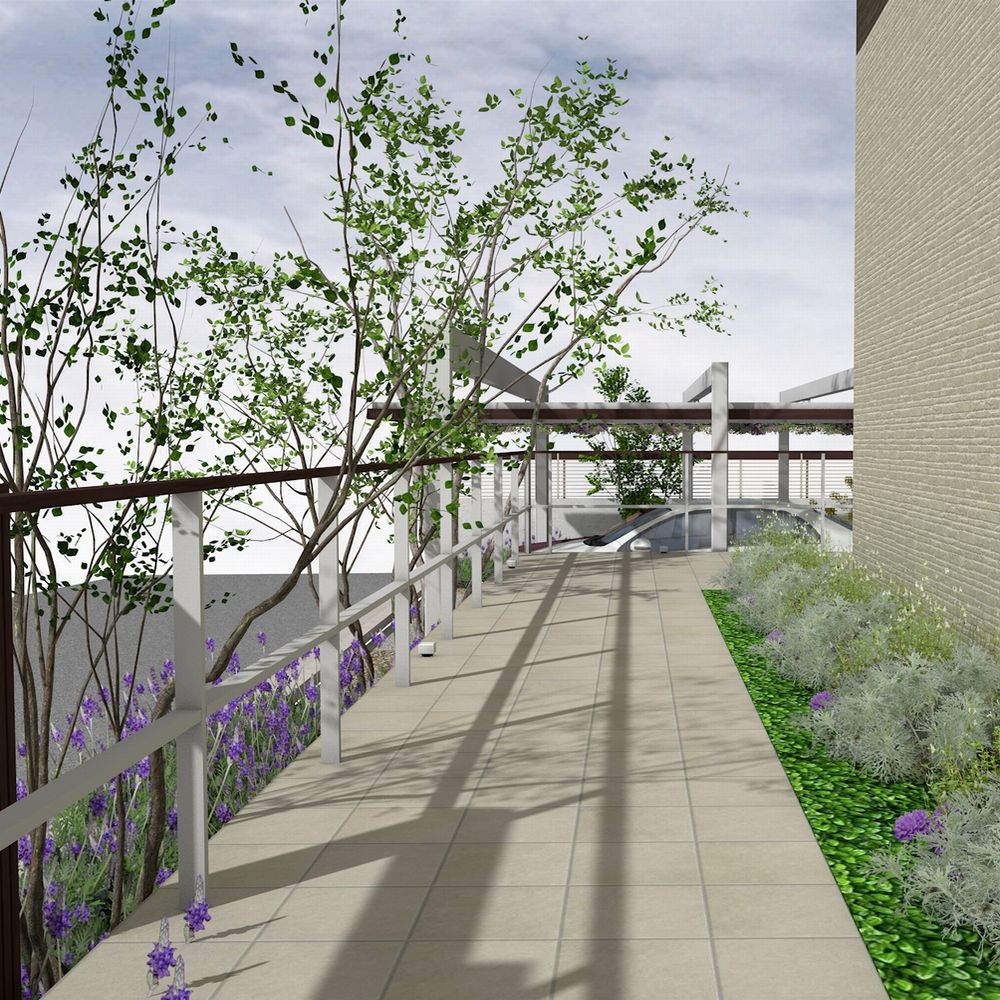 エクステリアパース　通路