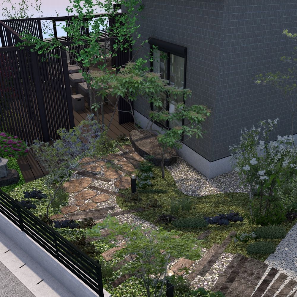 和庭アプローチ　イメージパース