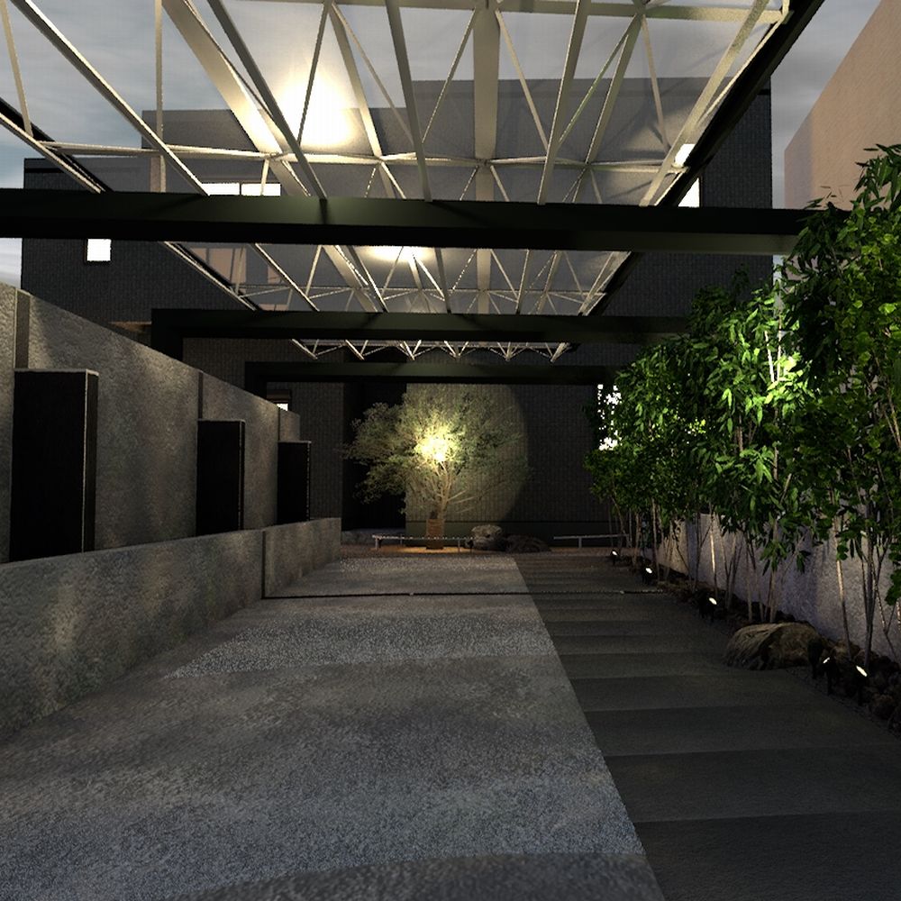 夜景パース　スタイリッシュ　ライティング