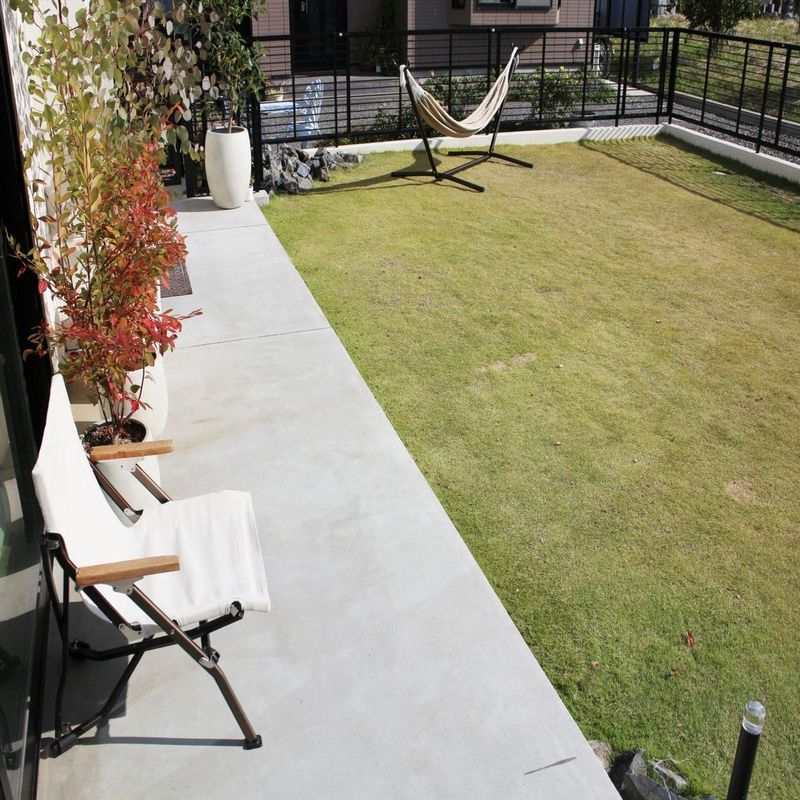 ガビオン壁で空間を分ける　岡崎市