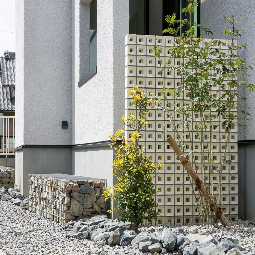 空洞ブロック 植栽 ガビオン