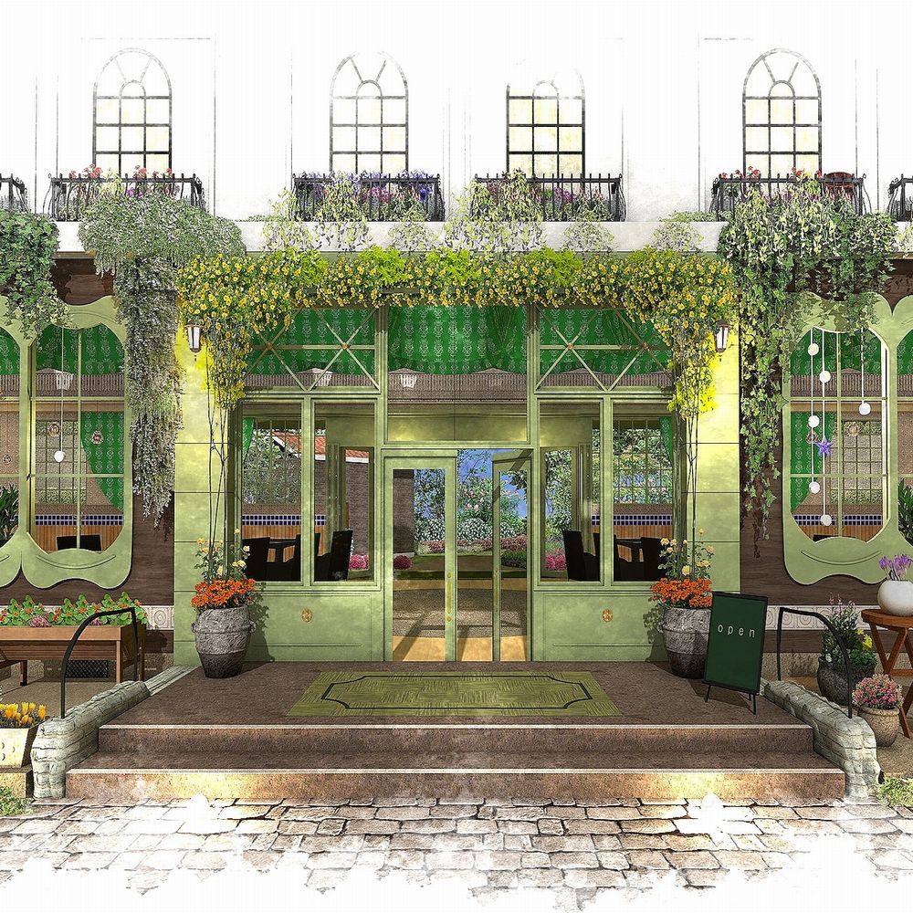 石畳の街並みからガーデンへ