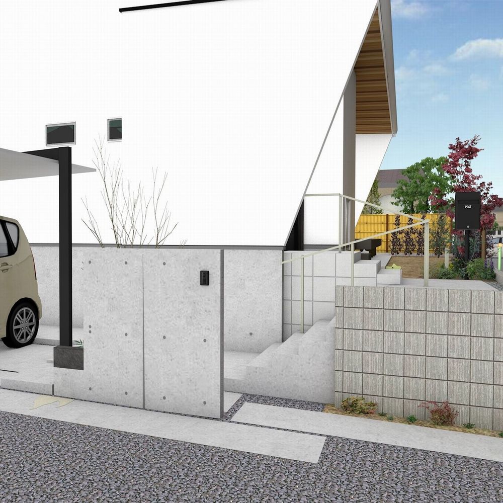 飽きの来ないシンプル外構