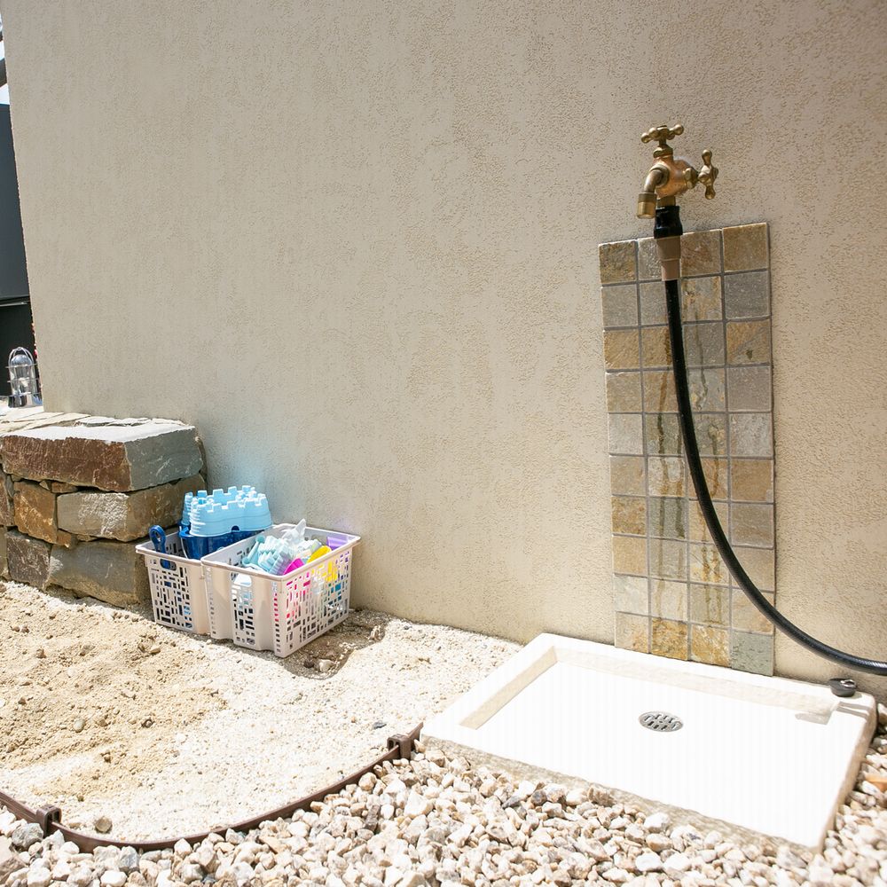 賢くかわいい壁蛇口　西尾市リフォーム外構