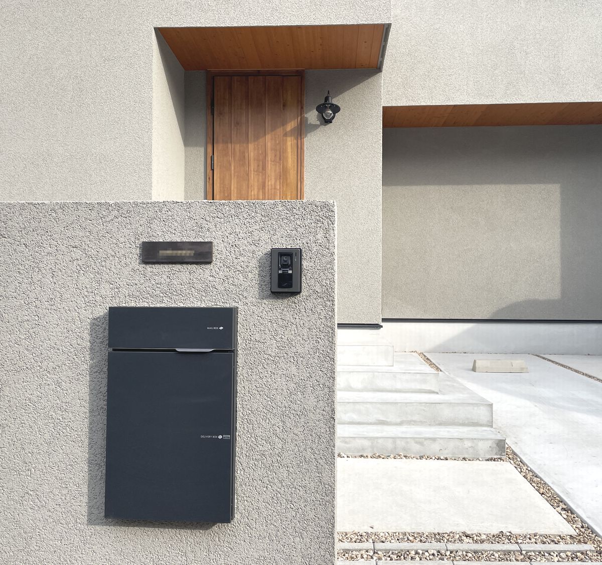 シンプルグレーの門壁 刈谷市新築外構